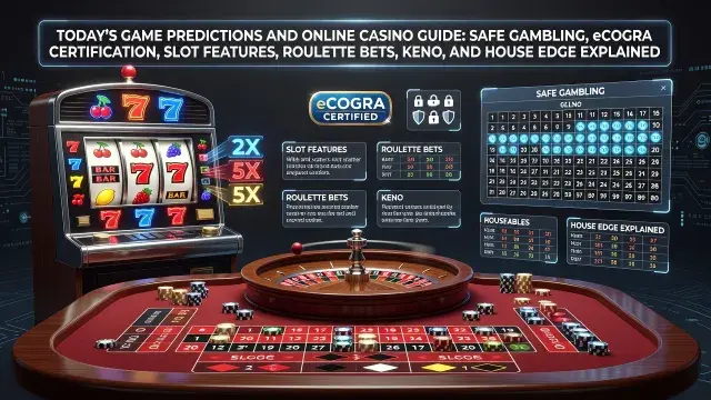Today's Game Predictions and Online Casino Guide: Safe Gambling, eCOGRA Certification, Slot Features, Roulette Bets, Keno, and House Edge Explained