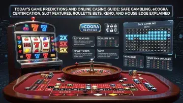 Today's Game Predictions and Online Casino Guide: Safe Gambling, eCOGRA Certification, Slot Features, Roulette Bets, Keno, and House Edge Explained
